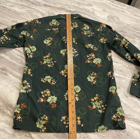Vtg 70s Floral Cottage Core Mod GoGo Disco Button-Down Shirt JC Penney Womens 18 - Picture 8 of 14